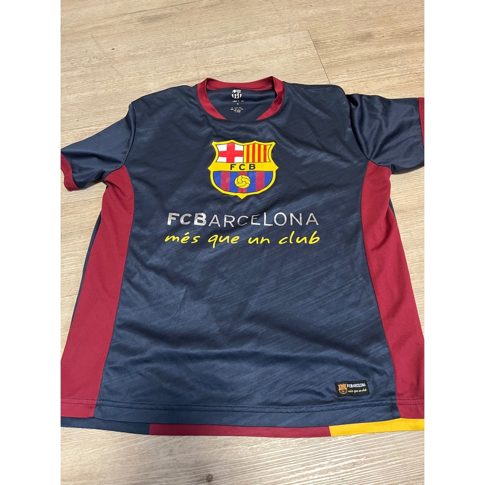 FC Barcelona Mens Soccer Training Jersey Blue Maroon Mes Que Un Club Size Large